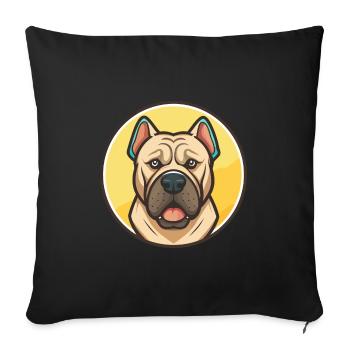 Presa Canario Chien Race Dessin animé Kawaii Clipart Animal de compagnie - Housse de coussin décorative 45 x 45 cm - noir - Devant