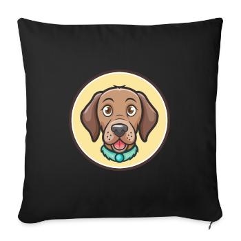 Pudelpointer Hund Rasse Cartoon Kawaii Clipart Haustier - Sofakissenbezug 45 x 45 cm - Schwarz - Vorne