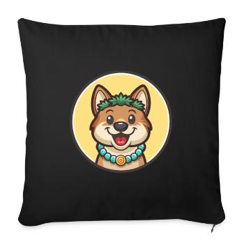 Polynesische Hunderasse Cartoon Kawaii Clipart Tier - Sofakissenbezug 45 x 45 cm - Schwarz - Vorne