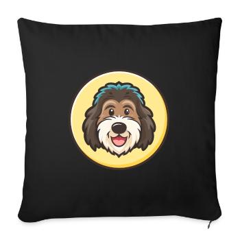 Chien de berger portugais Race de chien Dessin animé drôle Kawaii - Housse de coussin décorative 45 x 45 cm - noir - Devant