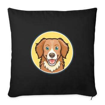 Nouvelle-Écosse Canard Tolling Retriever Chien Dessin animé Animal de compagnie - Housse de coussin décorative 45 x 45 cm - noir - Devant