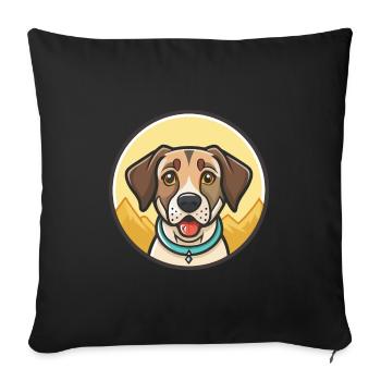 Mountain Cur Hund Rasse Cartoon Kawaii Clipart Haustier - Sofakissenbezug 45 x 45 cm - Schwarz - Vorne