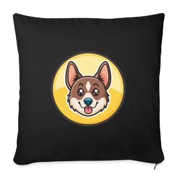 Nouvelle-Zélande Race Chien Drôle Dessin Animé Kawaii Clipart - Housse de coussin décorative 45 x 45 cm - noir - Devant