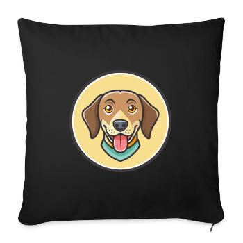 New Zealand Huntaway Dog Breed Cartoon Kawaii Pet - Sofa pillowcase 17,3'' x 17,3'' (45 x 45 cm) - black - Front