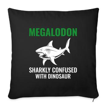 Megalodon dinosaure dinosaure paléontologue poisson fossile - Housse de coussin décorative 45 x 45 cm - noir - Devant