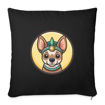 Péruvien Inca Orchidée Chien Race Dessin Animé Kawaii Pet - Housse de coussin décorative 45 x 45 cm - noir - Devant