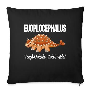 Euoplocephalus dinosaure dinosaure fossile de paléontologue - Housse de coussin décorative 45 x 45 cm - noir - Devant