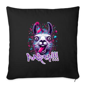 Party Llama Celebrate Gift - Sofa pillowcase 17,3'' x 17,3'' (45 x 45 cm) - black - Front
