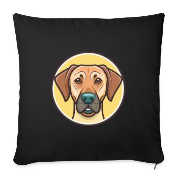 Rhodesian Ridgeback Chien Race Drôle Dessin Animé Kawaii - Housse de coussin décorative 45 x 45 cm - noir - Devant