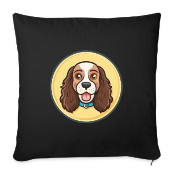 Russian Spaniel Dog Breed Cartoon Kawaii Clipart - Sofa pillowcase 17,3'' x 17,3'' (45 x 45 cm) - black - Front