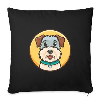 Dessin animé kawaii de la race de chien Sealyham Terrier - Housse de coussin décorative 45 x 45 cm - noir - Devant