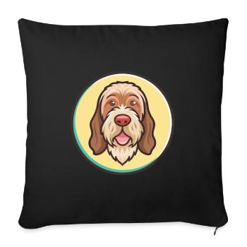 Spinone Italiano Dog Breed Cartoon Kawaii Clipart - Sofa pillowcase 17,3'' x 17,3'' (45 x 45 cm) - black - Front