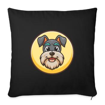 Standard Schnauzer Hunderasse Cartoon Kawaii - Sofakissenbezug 45 x 45 cm - Schwarz - Vorne