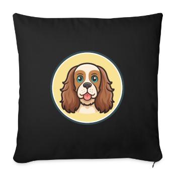 Sussex Spaniel Dog Breed Cartoon Kawaii Clipart - Sofa pillowcase 17,3'' x 17,3'' (45 x 45 cm) - black - Front