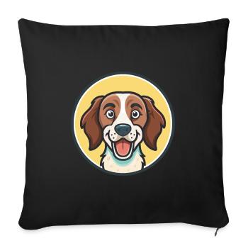 West Country Harrier Chien Race Dessin animé Kawaii Pet - Housse de coussin décorative 45 x 45 cm - noir - Devant