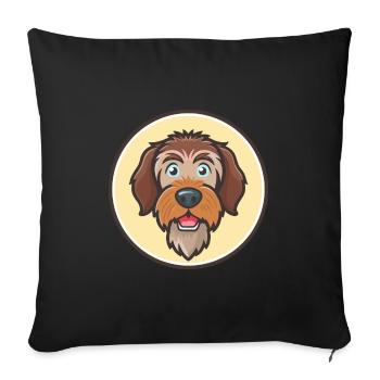 Wirehaired Pointing Griffon Dog Breed Cartoon Pet - Sofa pillowcase 17,3'' x 17,3'' (45 x 45 cm) - black - Front