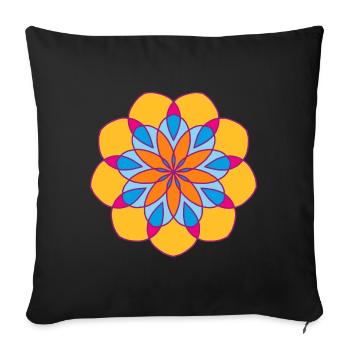 Yoga Mandala Méditation Soleil om Namaste Shanti - Housse de coussin décorative 45 x 45 cm - noir - Devant