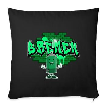 Brême Graffiti - Housse de coussin décorative 45 x 45 cm - noir - Devant