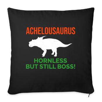 Achelousaurus dinosaure dinosaure dinosaure fossile de paléontologue - Housse de coussin décorative 45 x 45 cm - noir - Devant