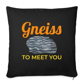 Gneiss Crystal Mineral Collecting Rock Hunting - Sofa pillowcase 17,3'' x 17,3'' (45 x 45 cm) - black - Front