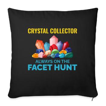 Crystal Collecting Rock Hunting Mineral Collector - Sofa pillowcase 17,3'' x 17,3'' (45 x 45 cm) - black - Front