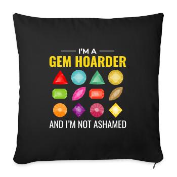 Crystal Collecting Rock Hunting Mineral Collector - Sofa pillowcase 17,3'' x 17,3'' (45 x 45 cm) - black - Front