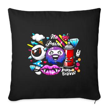 Pulvérisateur de graffitis Boombox - Housse de coussin décorative 45 x 45 cm - noir - Devant