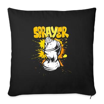 Graffiti Wall Streetwear Boombox - Sofa pillowcase 17,3'' x 17,3'' (45 x 45 cm) - black - Front