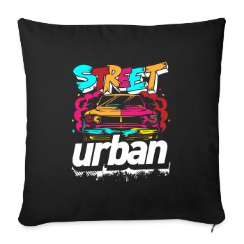 Street Art Train Rap - Housse de coussin décorative 45 x 45 cm - noir - Devant