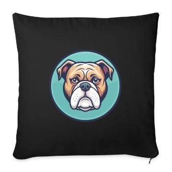 Alapaha Blue Blood Bulldog Dog Breed Funny Cartoon - Sofa pillowcase 17,3'' x 17,3'' (45 x 45 cm) - black - Front