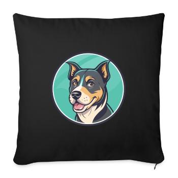 Argentinische Pila Hunderasse Cartoon Kawaii Clipart - Sofakissenbezug 45 x 45 cm - Schwarz - Vorne