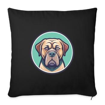 Alano Espanol Dog Breed Cartoon Kawaii Clipart Pet - Sofa pillowcase 17,3'' x 17,3'' (45 x 45 cm) - black - Front