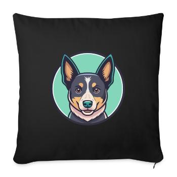 Australische Stumpy Tail Cattle Dog Rasse Karikatur - Sofakissenbezug 45 x 45 cm - Schwarz - Vorne