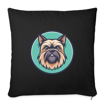 Griffon belge Chien Race Dessin animé Kawaii Clipart - Housse de coussin décorative 45 x 45 cm - noir - Devant