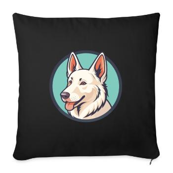 Berger Blanc Suisse Dog Breed Funny Cartoon Kawaii - Sofa pillowcase 17,3'' x 17,3'' (45 x 45 cm) - black - Front
