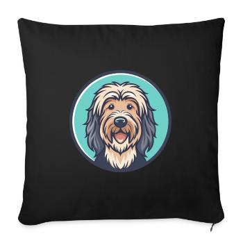 Bergamasco Shepherd Dog Breed Funny Cartoon Kawaii - Sofa pillowcase 17,3'' x 17,3'' (45 x 45 cm) - black - Front