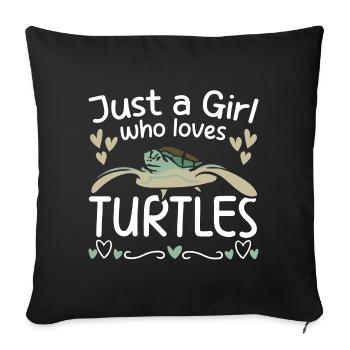 Turtle Sea Turtle Aquarium Species Conservation - Sofa pillowcase 17,3'' x 17,3'' (45 x 45 cm) - black - Front