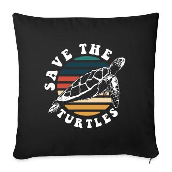 Tortues, Animal de compagnie - Housse de coussin décorative 45 x 45 cm - noir - Devant