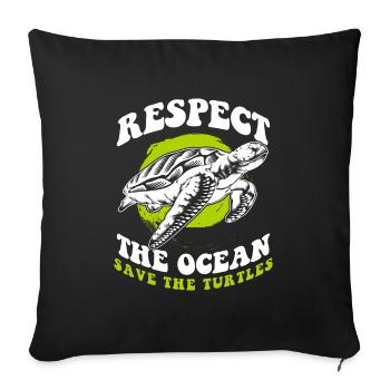 Bien-être des animaux marins Conservation des espèces d’aquarium - Housse de coussin décorative 45 x 45 cm - noir - Devant