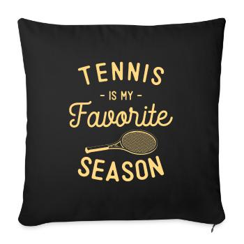 Joueur de tennis As du coup droit - Housse de coussin décorative 45 x 45 cm - noir - Devant