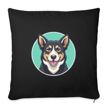 Noir Tan Chien Race Dessin Animé Kawaii Clipart Animal - Housse de coussin décorative 45 x 45 cm - noir - Devant