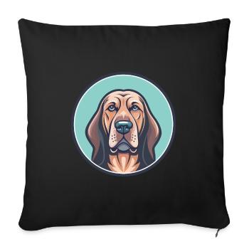 Bloodhound Chien Race Dessin animé Kawaii Clipart Animal - Housse de coussin décorative 45 x 45 cm - noir - Devant
