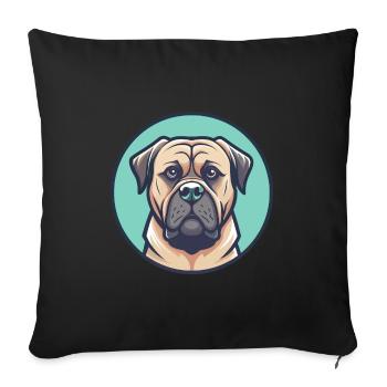 Boerboel Dog Breed Colorful Cartoon Kawaii Clipart - Sofa pillowcase 17,3'' x 17,3'' (45 x 45 cm) - black - Front