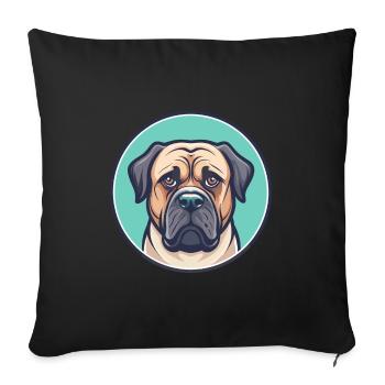 Dogue brésilien chien race dessin animé Kawaii Clipart - Housse de coussin décorative 45 x 45 cm - noir - Devant