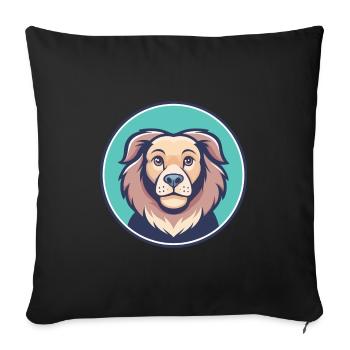 Carea Leones Hunderasse Cartoon Kawaii Clipart Haustier - Sofakissenbezug 45 x 45 cm - Schwarz - Vorne
