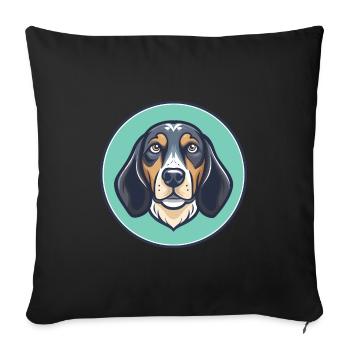 Bluetick Coonhound Dog Breed Cartoon Kawaii - Sofa pillowcase 17,3'' x 17,3'' (45 x 45 cm) - black - Front