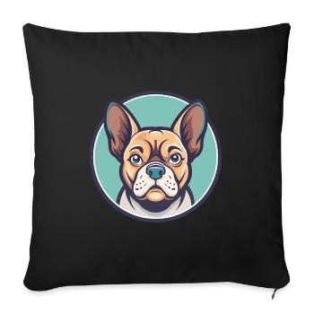 Braque Auvergne Dog Breed Cartoon Kawaii Clipart - Sofa pillowcase 17,3'' x 17,3'' (45 x 45 cm) - black - Front