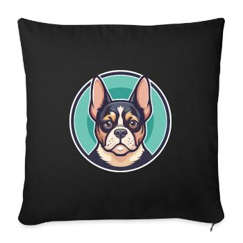 Braque du Bourbonnais Chien Race Dessin Animé Kawaii Pet - Housse de coussin décorative 45 x 45 cm - noir - Devant