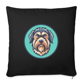 Briquet Griffon Vendéen Chien Race Dessin Animé Kawaii - Housse de coussin décorative 45 x 45 cm - noir - Devant