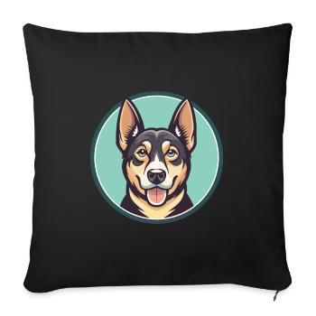 Cao da Serra De Aires Hunderasse Cartoon Kawaii Haustier - Sofakissenbezug 45 x 45 cm - Schwarz - Vorne